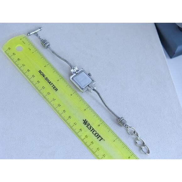 Brighton Short Hills Charm Watch Silver Plated Toggle Clasp 7-8" Retired Works - Picture 7 of 7